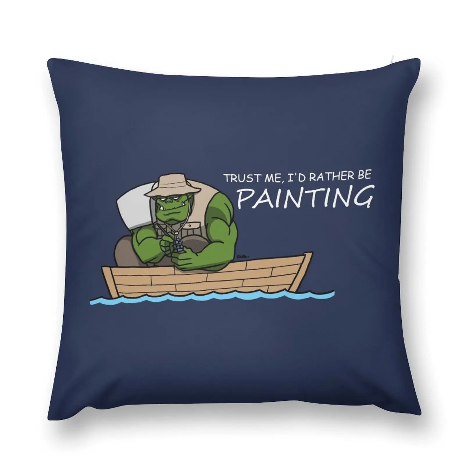 I'd Rather Be Painting (White Text) Throw Pillow bed pillows christmas ornaments 2025 pillow