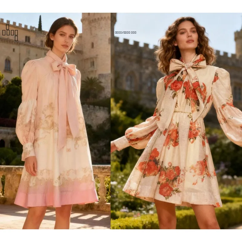 Vintage Sle Loose Fit ort Dr met Lantern Sve Paraplu Rok Dames Faion ow Stopper Thi Velvet Fabric