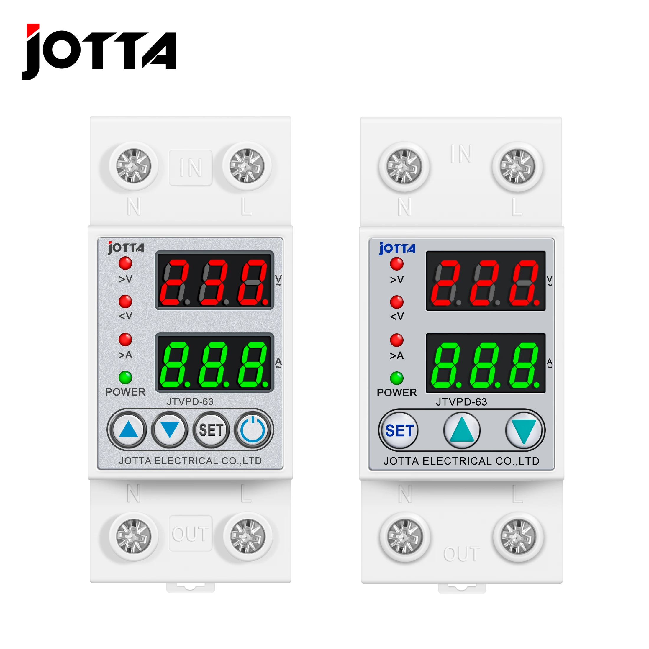 40A 63A  230V Din Rail Adjustable Over Voltage And Under Voltage Protective Device Protector Relay