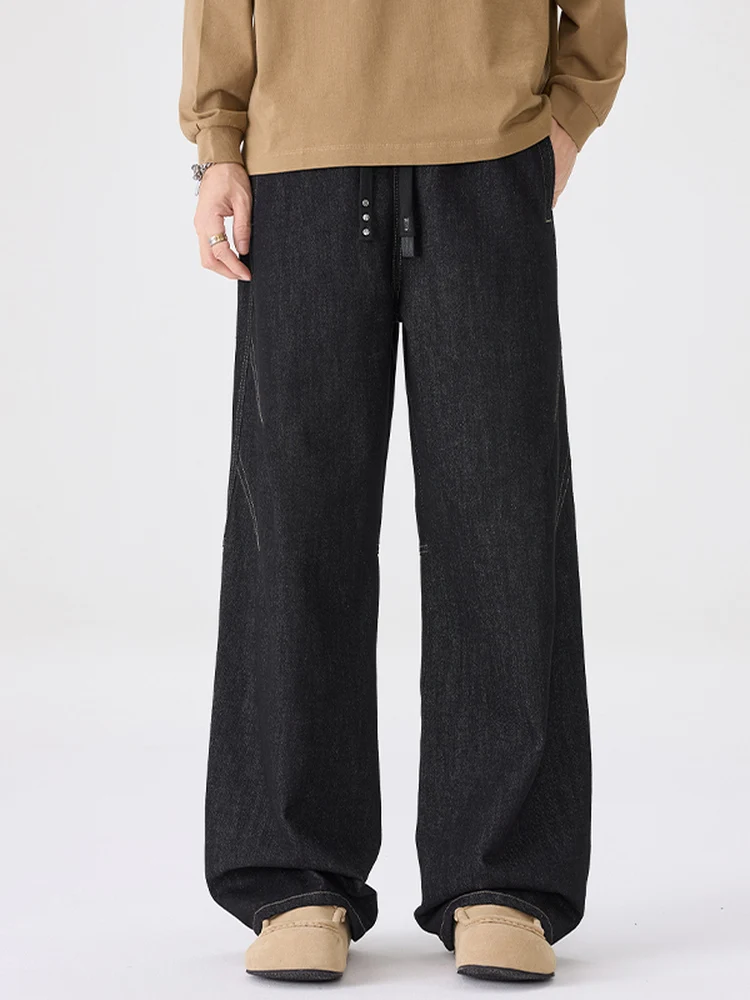 

Брюки Bla Armada осенние свободные широкие повседневные, немнущиеся, однотонные, модные, брендовые, джинсовые, струящиеся, удобные, из смесового хлопка