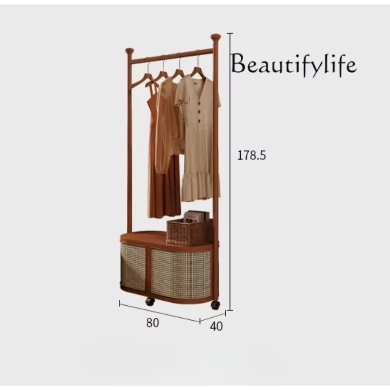X36 Floor-to-ceiling Household Simple Shelf Bedroom Coat Rack Removable Solid Wood Laundry Basket