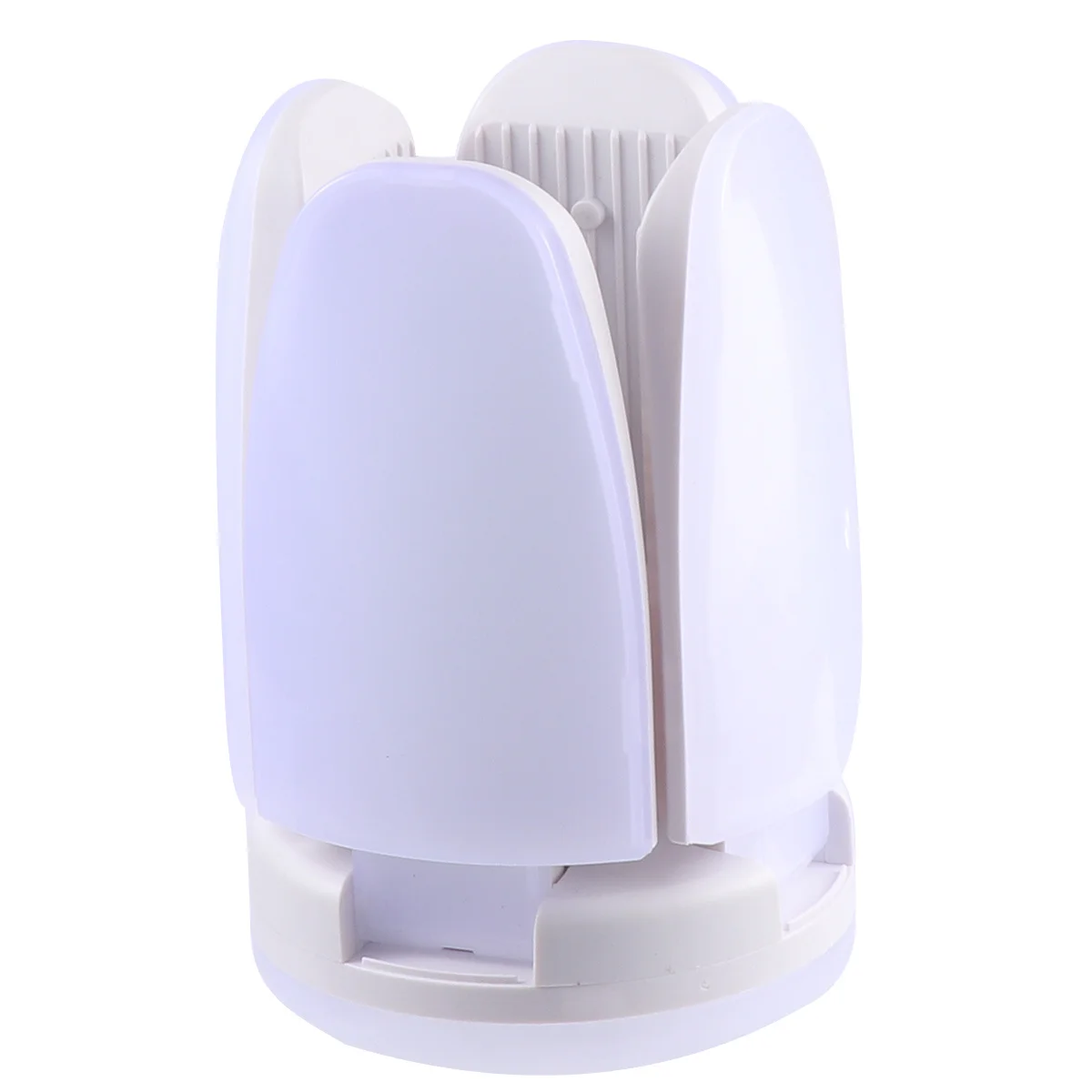 4枚羽根led折りたたみ式ファンライト電球-60w-折りたたみ式四葉デザイン-e27口金-急速冷却-無眩光-家庭用リビングルーム向け