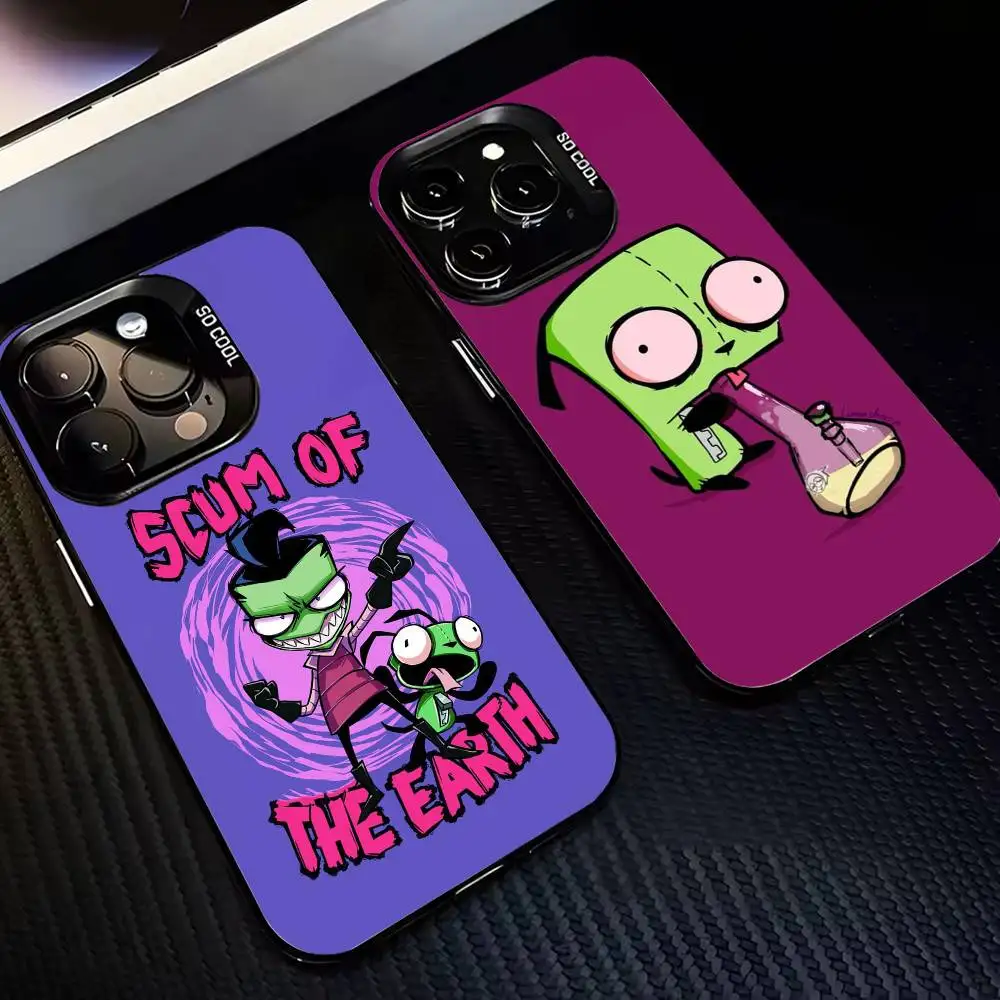 

I-I-Invader Z-Zim Gir Phone Case For iPhone17,16,15,14,13,12,11,Pro,MAX White Matte Shockproof Cover