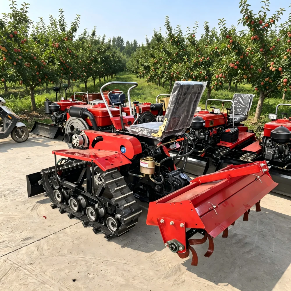 High Performance Small Power Tiller with 5 Free Attachments Backfill Wheel Ditching Machine Rotary Weeding Bulldozer
