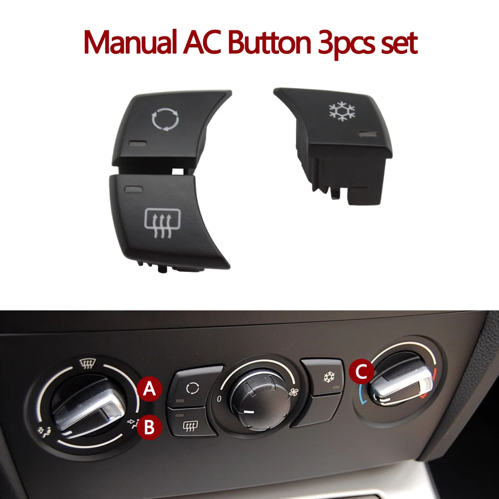 Front Dashboard Air Conditioning AC Manual Button Switch Covers For BMW 1 3 X1 Series E82 E88 E84 E90 E91 E92 E93 64119236778