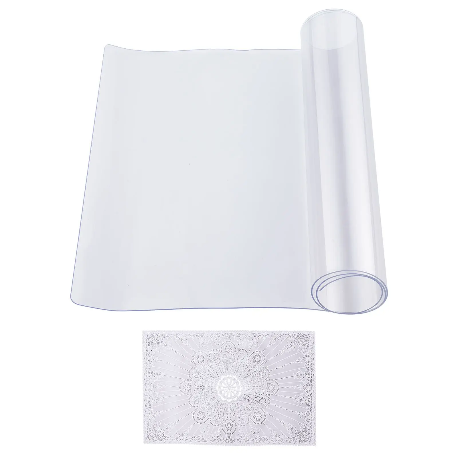 Plastic Table Cover, 14 x 24 Inch 1.5 mm Thick Clear Table Protector, Rectangle PVC Desk Mat, Waterproof & Easy Cleaning Desk Pad Tablecloth, for Office Dresser Dining Room Table Night Stand