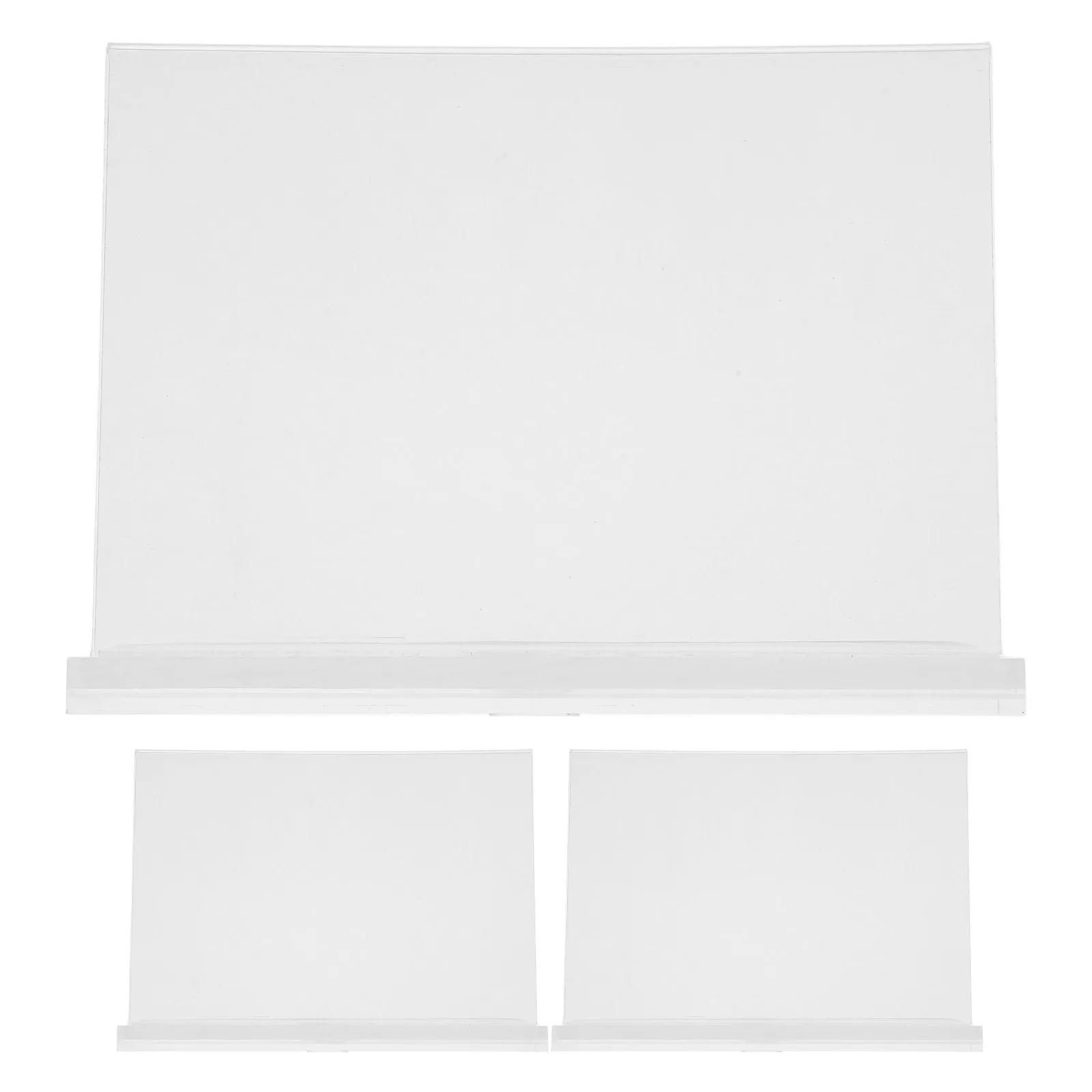 3Pcs Transparent Acrylic Sign Holder Dual-Sided Design Vertical Stability for Table Numbers Wedding Photos Art Displays