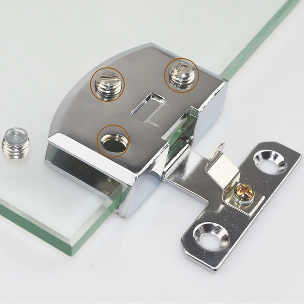 

Glass Cabinet Door Hinge Zinc Alloy Square Clamp For Bathroom Office Home Fixation Bracket Strong Load Bearing K846