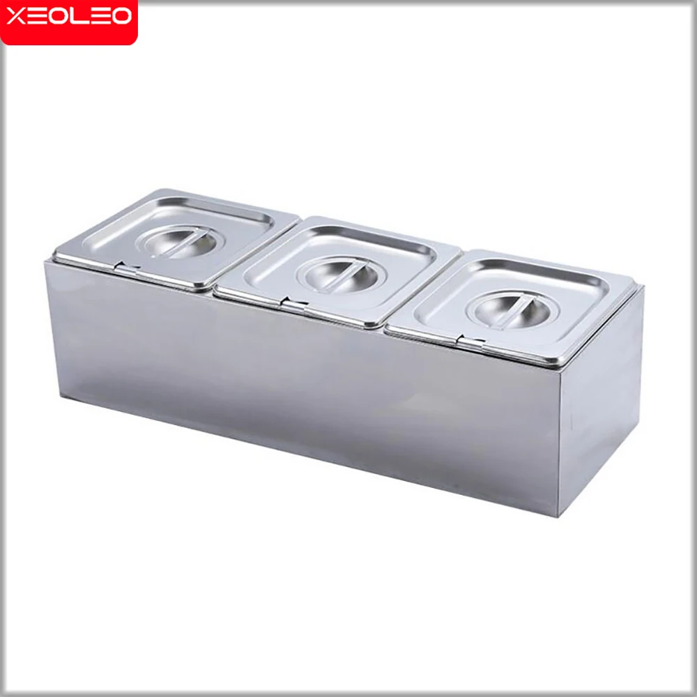 XEOLEO صندوق توابل المطبخ زجاجة تخزين التوابل التجارية Comdiment الحاويات للملح/الفلفل/الكمون صندوق من الاستانلس ستيل