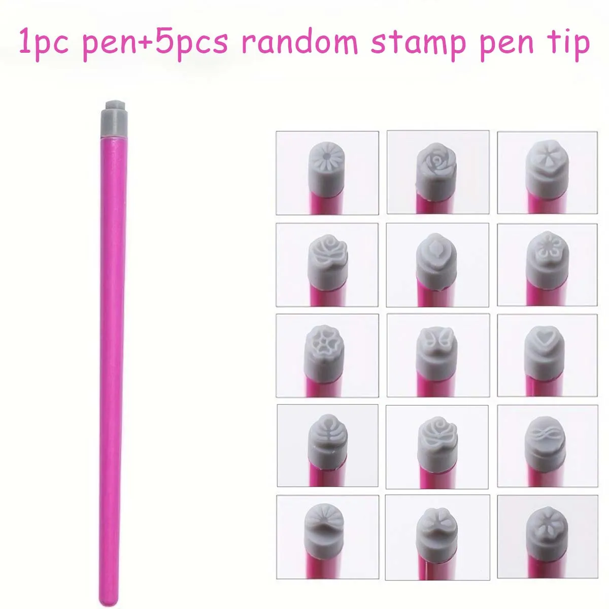 6-piece nail stamping pen, flower and butterfly design stamps. Quick  application method. Essential for beginners in nail salons