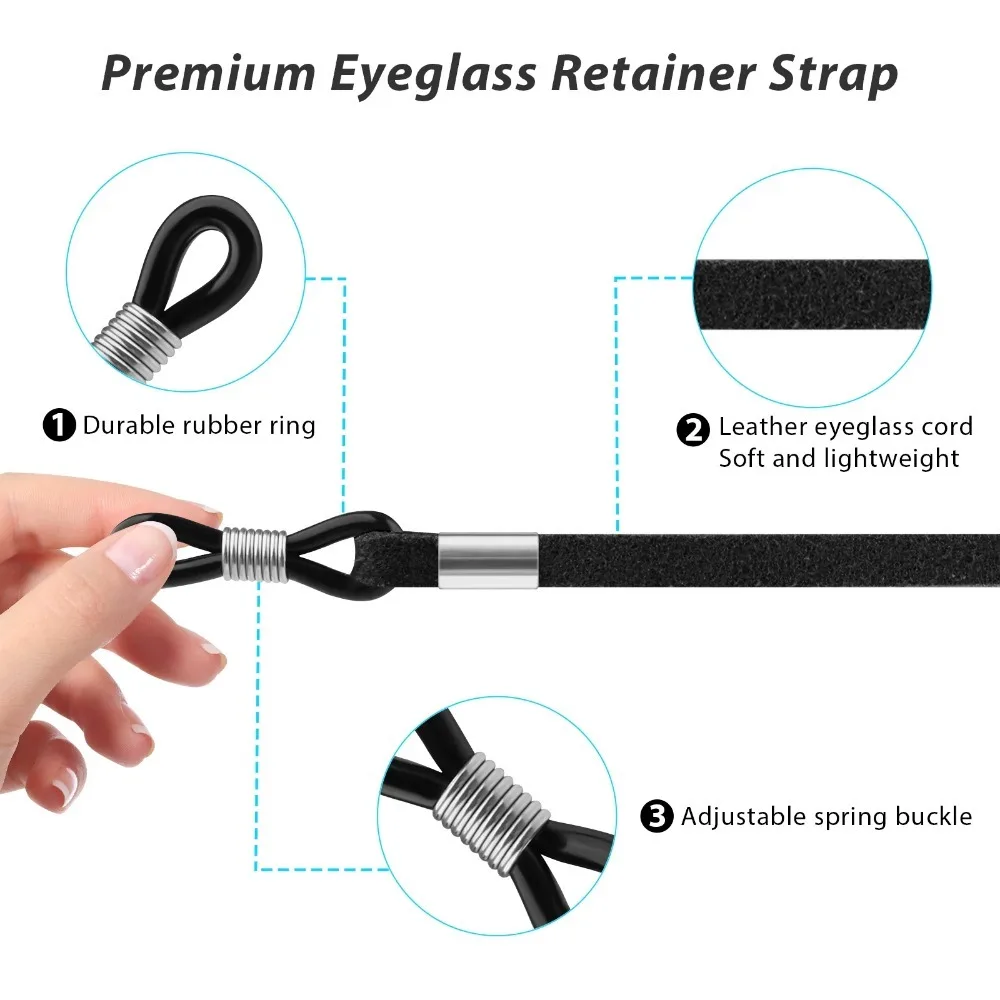 Unisex Solid Color Anti-Lost Eyeglass Lanyard with Adjustable Suede Cloth Rope Anti-Slip Glasses Strap for Men And Women image 3