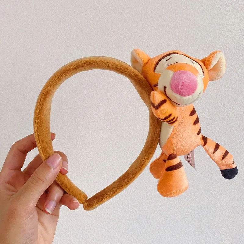 Disney Cartoon Hairband Baby Donald Duck Hair Accessories Women Stitch Plush Ears Headwear Girl Cosplay Tigger Hairband Kid Gift