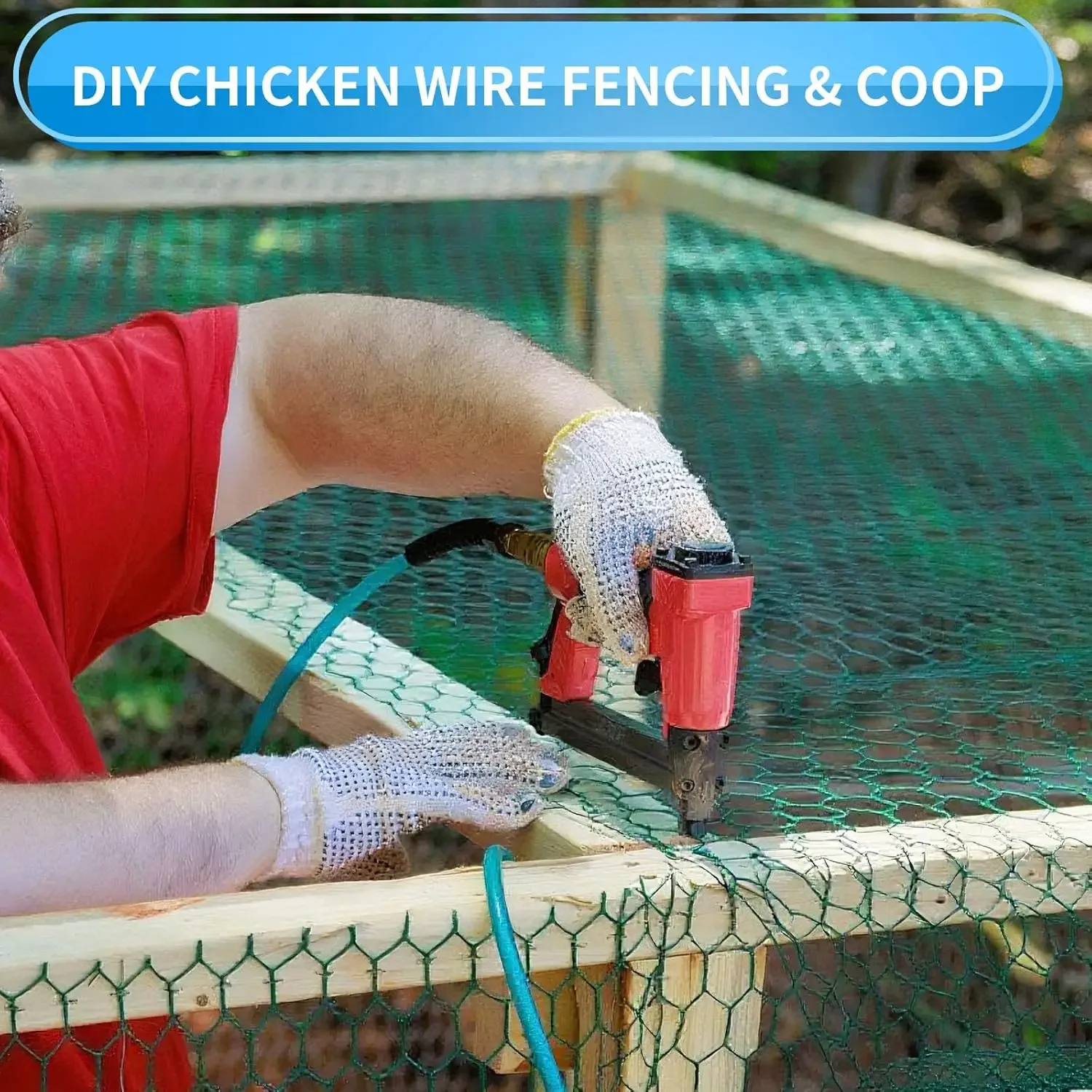 

60'' x 150' Green Chicken Wire Fencing, 1 inch Chicken Wire and 20 Gauge Poultry Netting, Garden Mesh Fence Roll for Floral Arra