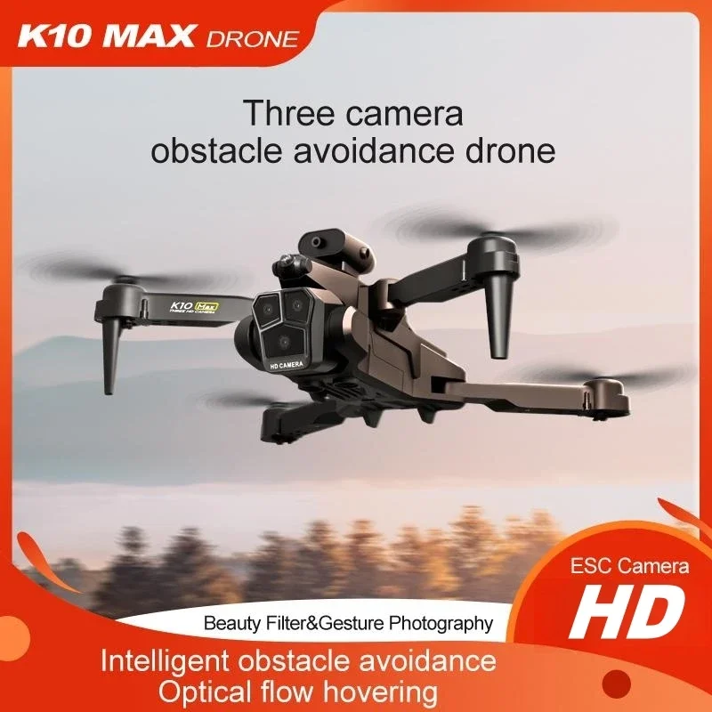 

2024 new K10 MAX Drone Professional Obstacle Avoidance 4K HD Triple Camera ESC Optical Flow Positioning Remote FPV RC Drone Toys