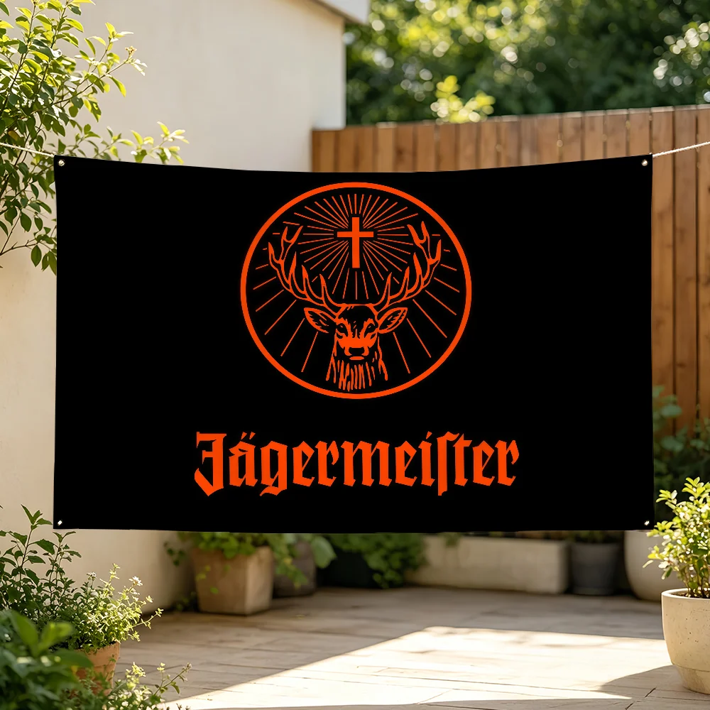 Fashion J-JAGERMEISTER Flag For Sports Matches  Games Parade Rally Holiday Festival Backyard Balcony Club Bar Decor