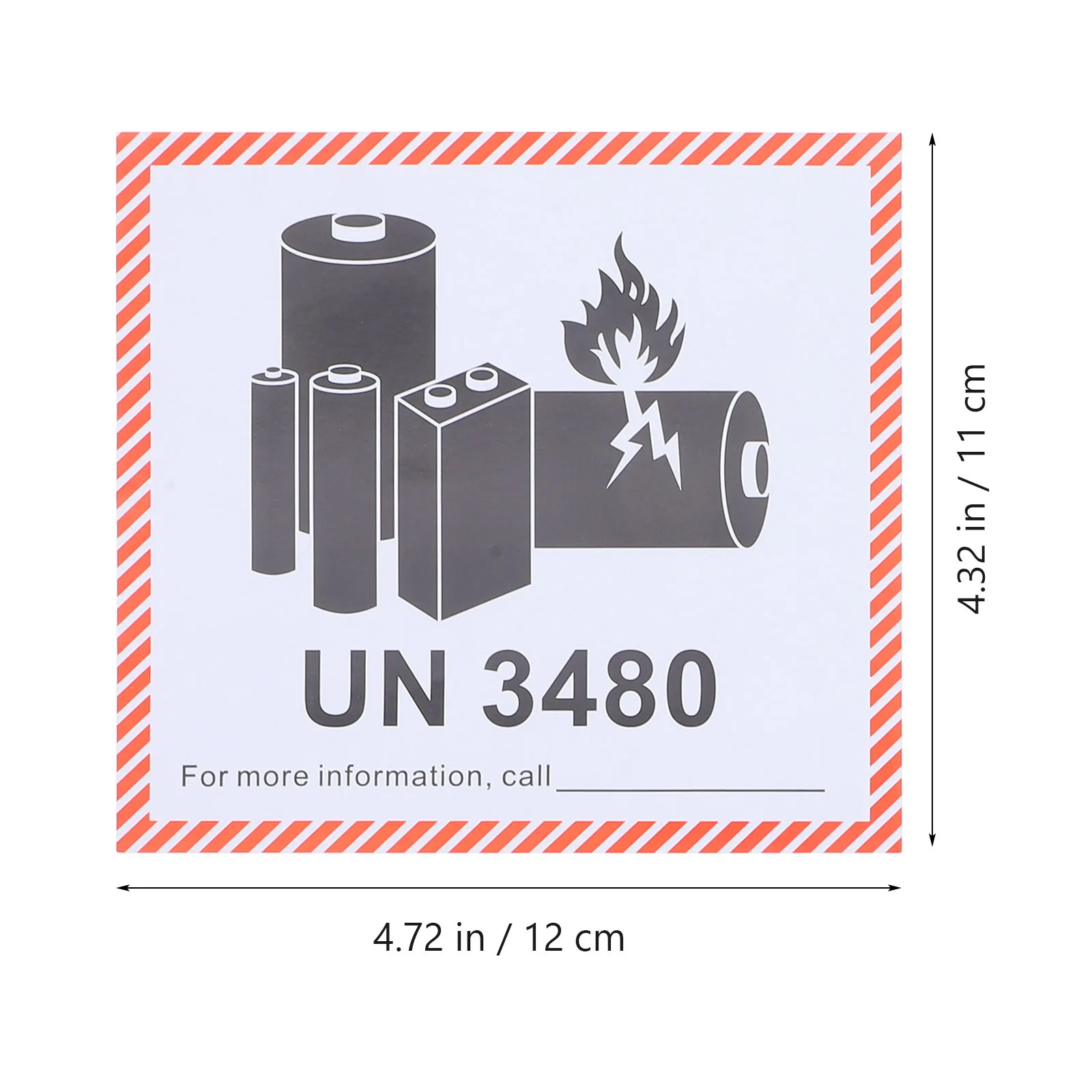 Fire Safety Labels For Shipping Un3480 Waterproof Adhesive Caution Stickers Folder Tags