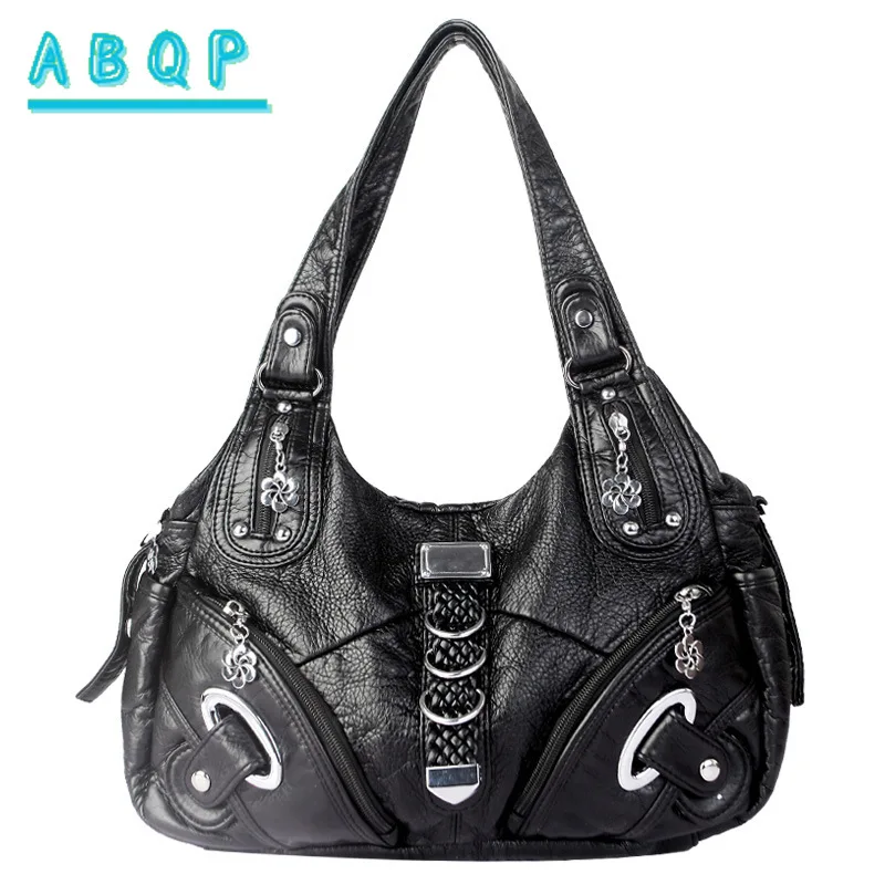 

Women's Shoulder Bag European American Trend Large Capacity Portable Messenger Bag Multi-functional Solid Color Tote Bag PU