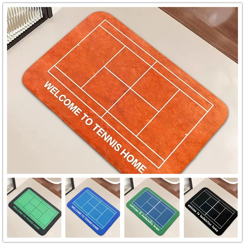 Tennis Court Floor Mat Non-Slip Carpet For Indoor Outdoor Decoration Washable Entrance Doormat Bedroom Bathroom Kitchen Rug