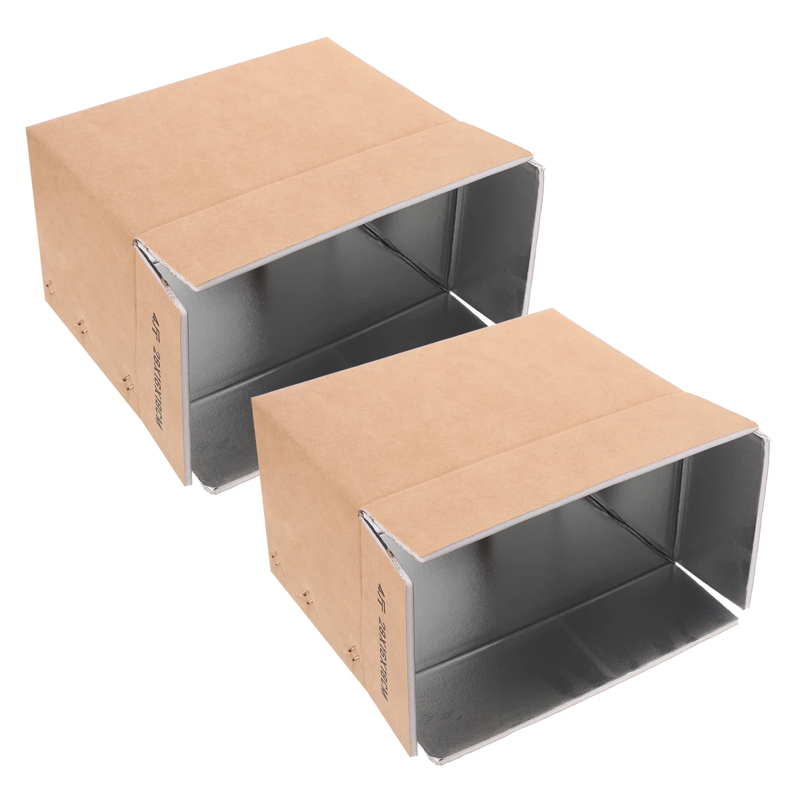 2 Pcs Aluminum Foil Insulated Box Refrigeration Cold Packaging for Shipping Boxes Polystyrene Portable Cooler Paper