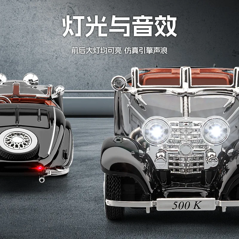 1: 32 500K carro conversível simulação liga carro retro clássico vintage coleção de carros boutique ornamentos carro de brinquedo de alta qualidade