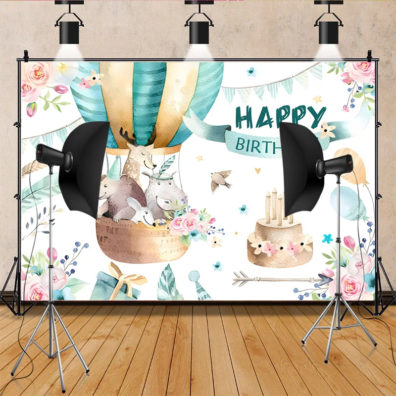 Happy Birthday Party Wild One Photography fondali puntelli animali appena nati elefante Safari Photo Studio sfondo WP-36