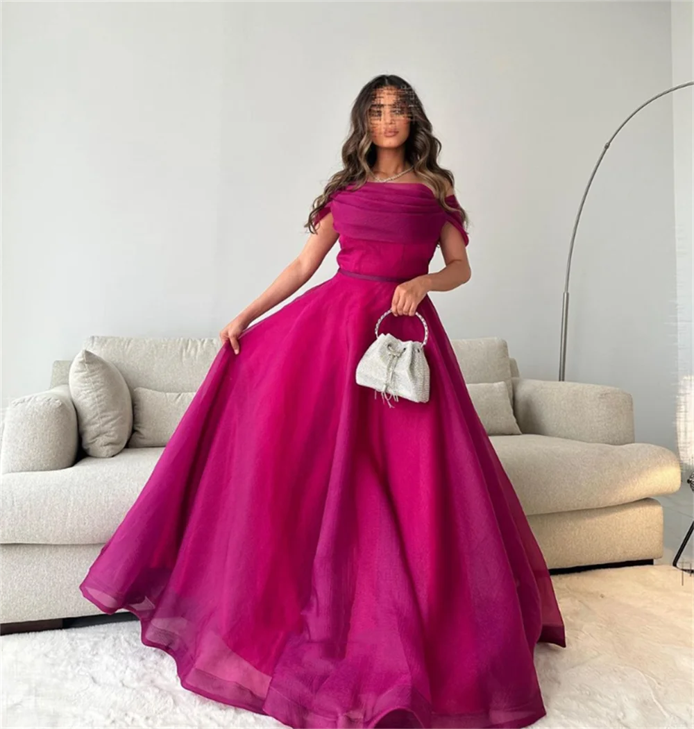 Cathy Nobility One Shoulder فساتين سهره فاخره2023  Princess Chiffon A-line Prom Dresses Elegantly Floor Lenght Vestidos De Noche