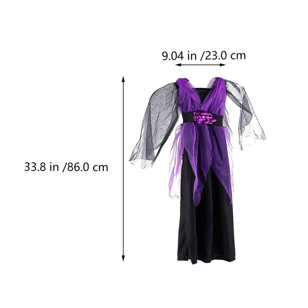 1Set Kids Halloween Witch Role Play Costume Lightweight Durable Dress Girls Cosplay Clothes Children Witch Suit Hat