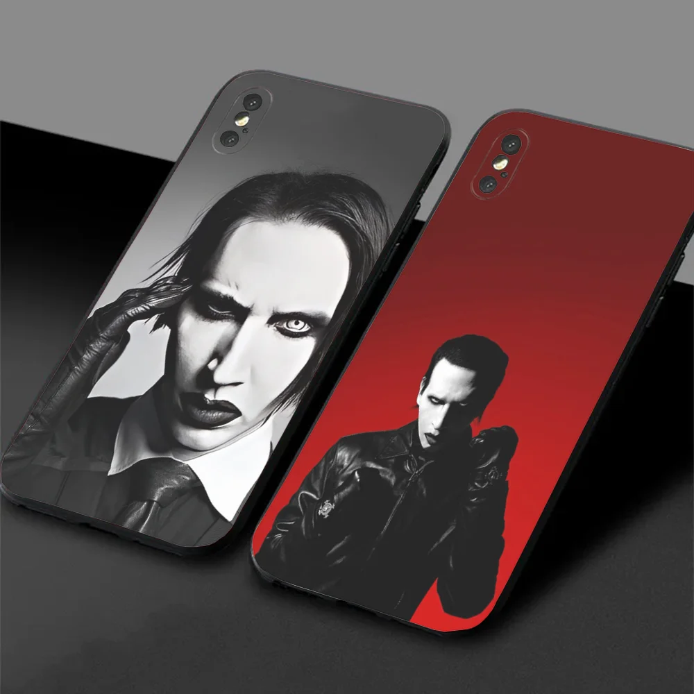 Singer M-Marilyn Manson Phone Case For Samsung S24,23,22,30,21,10,9,Ultra,Plus,Lite,FE,5G Black Soft Case