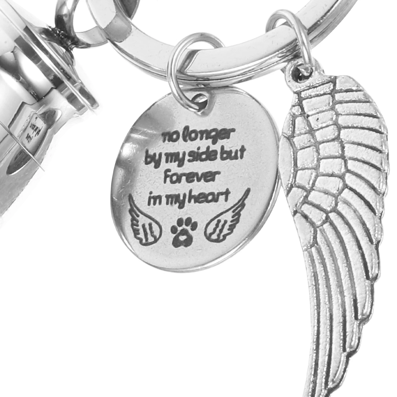 

Titanium Steel Necklace Pendant Urn Small Keepsake Mini Keychain Jewelry Ashes Pet Silver Human Dad Container Hanging Ornament