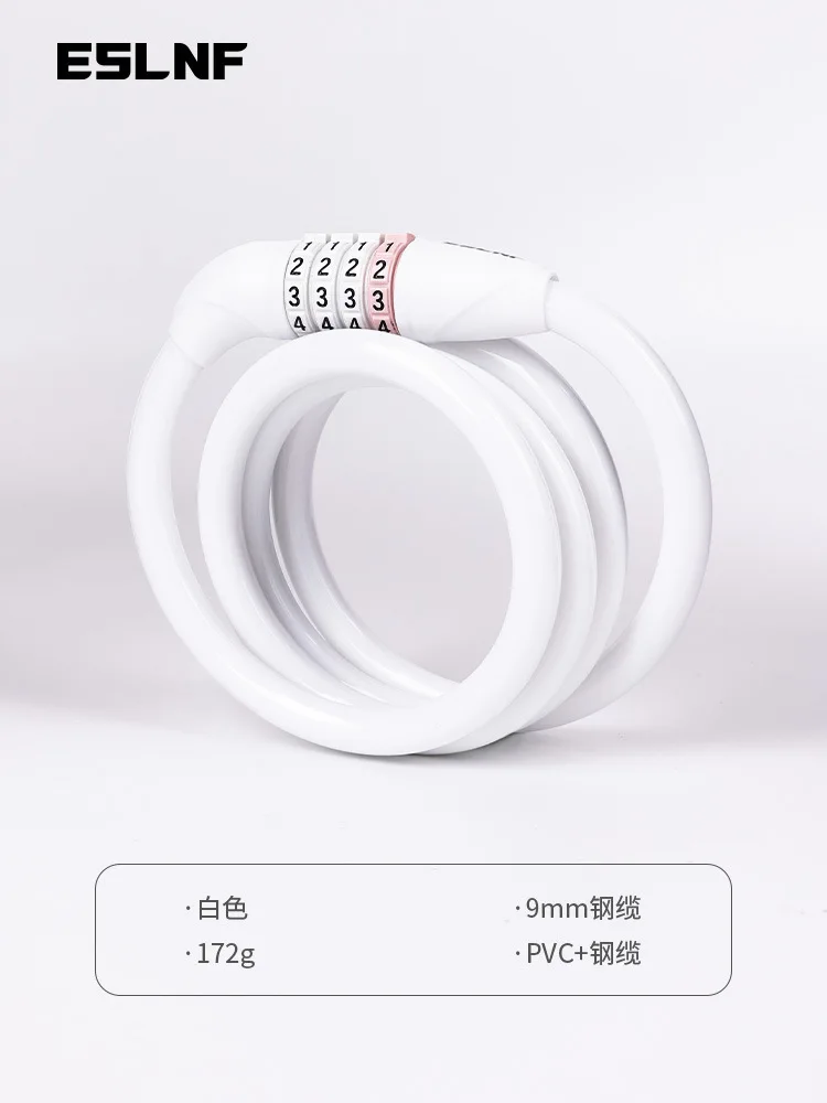 قفل الدراجة مضاد للسرقة، محمول مكون من 4 أرقام، قفل بكلمة مرور، قفل كابل الدراجة الجبلية، ملحقات معدات ركوب الدراجات #6