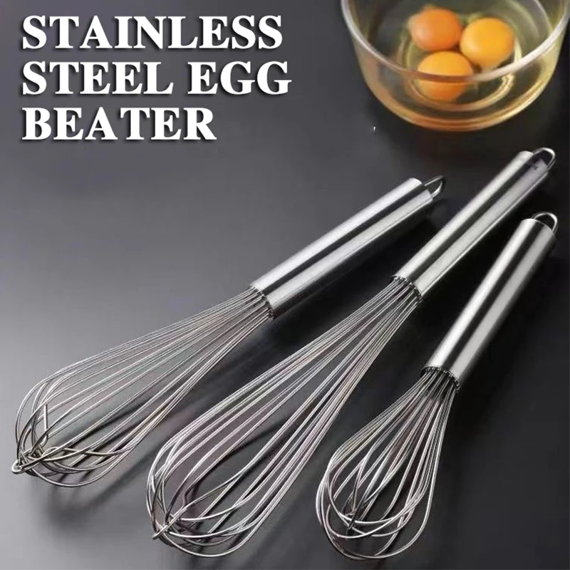 Stainless Steel Manual Egg Beater Egg Stick Mixer Egg Beater Cream Egg Baking Egg Mixing Artifact Household Baking Tools