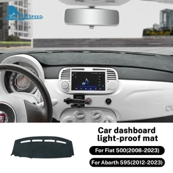 Flannel Dashmat For Fiat 500 2008-2023 Abarth 595 2012 2013 2014 2015 2016 2017 2018 2019 2020 2021-2023 Sunshade Mat Carpet Pad