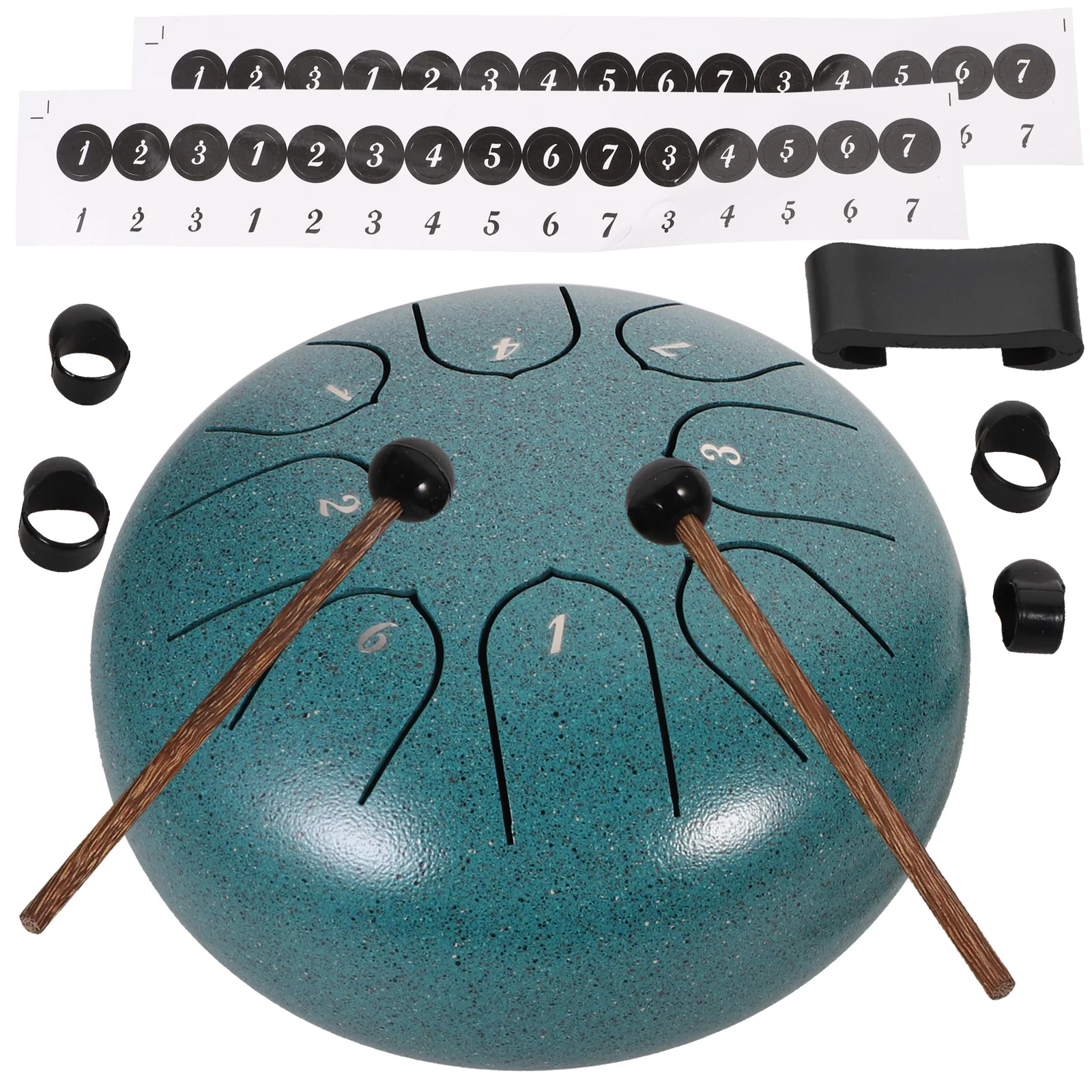 1セット 6インチ ロータスドラム 8音 スチールタングパーカッション楽器 音楽教育に最適 ハンドパンドラム