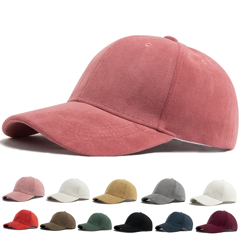 Suede Women Baseball Caps Autumn Winter Solid Fashion Men Hip Hop Cap Outdoors Casual Travel Sun Visor Hat Multicolour Unisex