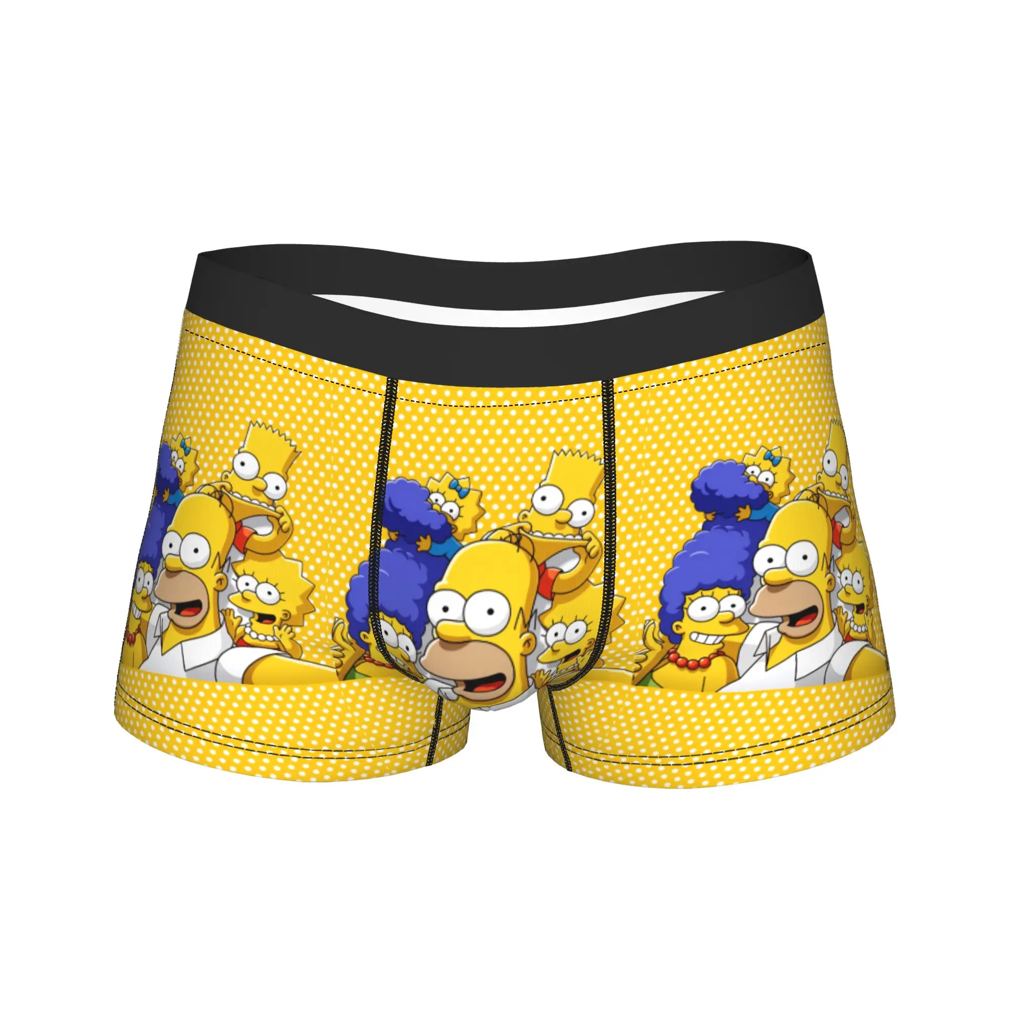 

Cartoon S-Simpsons Family Portrait Boxershorts Pouch Underwear Trenky Print Boxer Brief Breathable Men Underpants Plus Size 2XL