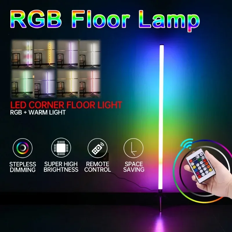 

New Led Floor Lamp Indoor Lighting RGB Intelligent Atmosphere Floor Lamp Living Room Bedroom Live LED Corner Light Night Light