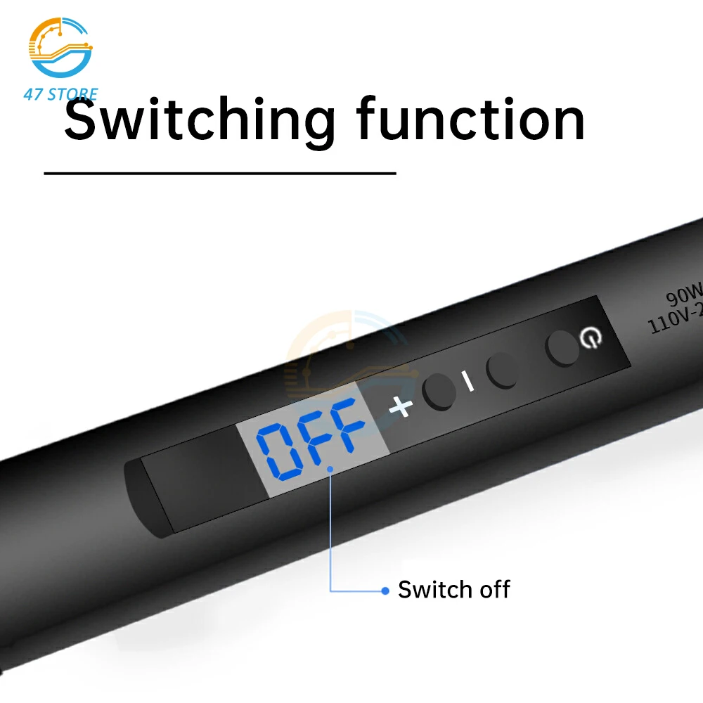 90W LED Digital Electric Soldering Iron Set AC 220V Adjustable Temperature Internal Heating Soldering Tips Repair Welding Tool