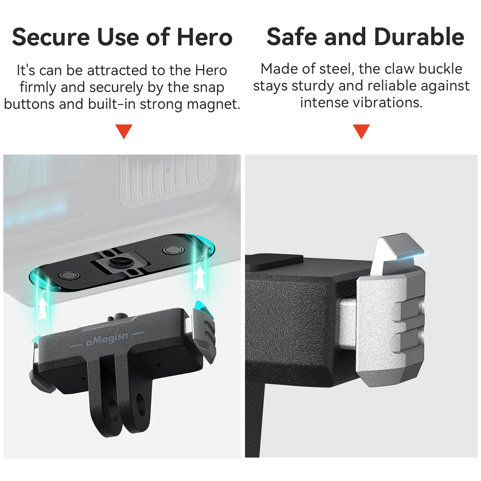 قاعدة مغناطيسية سريعة الإصدار لـ GoPro Hero 13 حامل محول تركيب تمديد بلاستيكي لملحقات Go Pro Hero 13 باللون الأسود