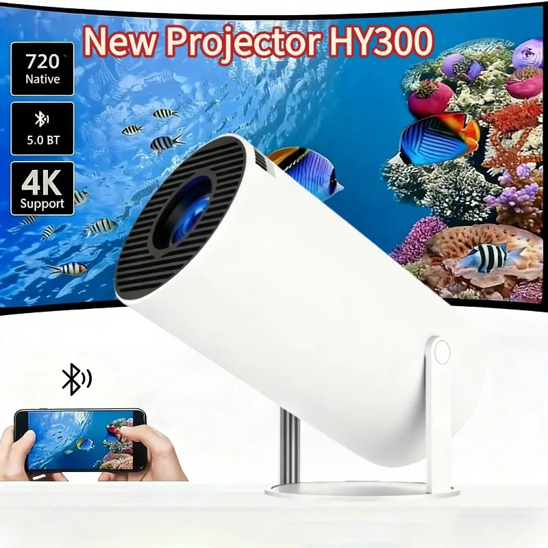 

Brand-new portable projector 4K Android 11 HY300 Wifi6 290ANSI Wansheng H713 BT5.0 1080P 1280*720P cinema outdoor projector。