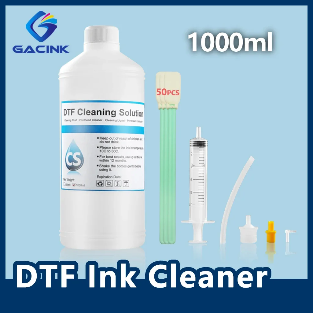 1000ML DTF Ink Cleaning Solution Cleaner Liquid For Direct Transfer Film Ink Printhead Clean For Epson/HP/Canon/Brother Printer