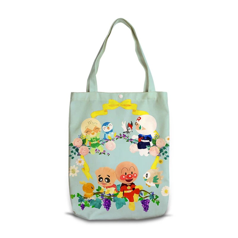 IVYYE 1PCS Anpanman S8871 Fashion Anime Canvas Shoulder Bags Casual Shopping Bag Cartoon Tote Handbag Travel Girl Gift