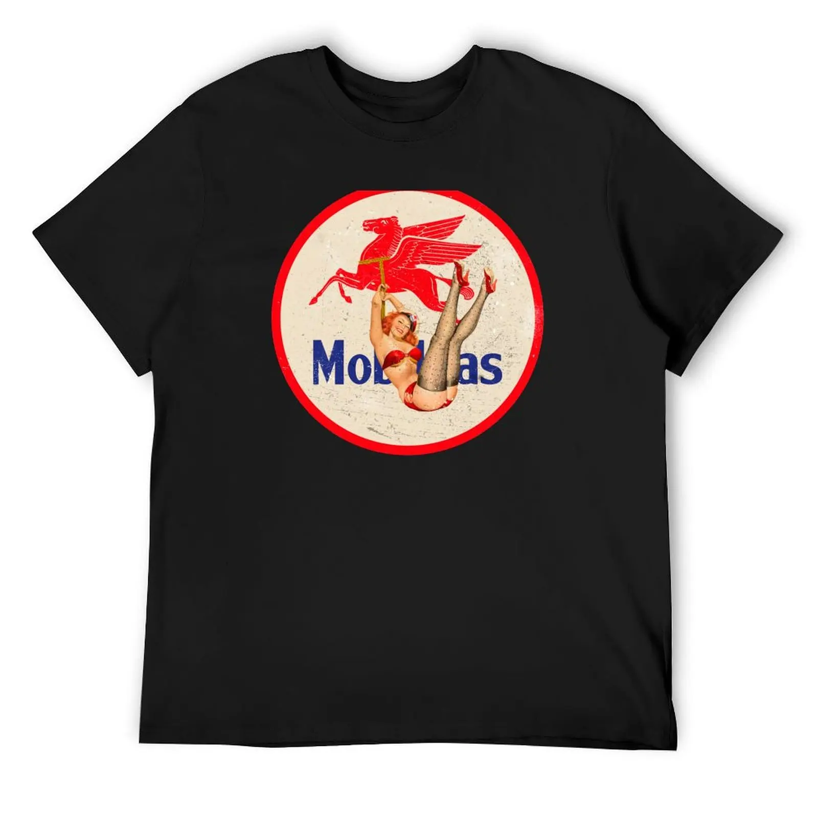 

Mobilgas pin up vintage sign T-Shirt oversized graphic tee anime men graphic t shirts