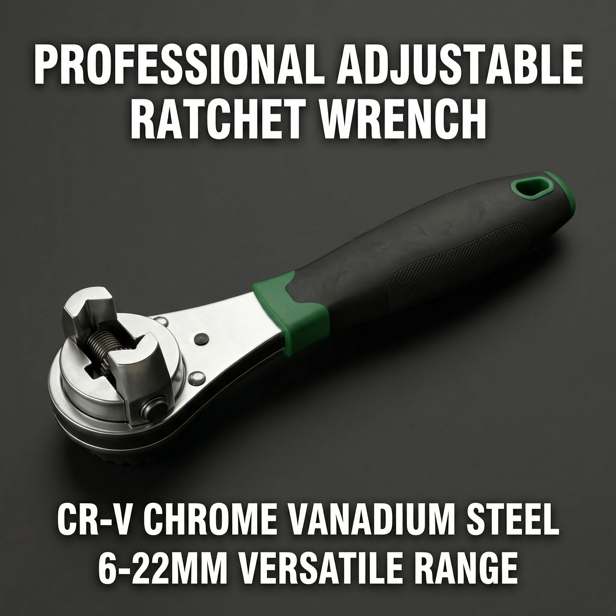

60-Tooth Multifunctional Adjustable Ratchet Wrench CR-V Steel 6-22mm Universal Socket Wrench for Repair