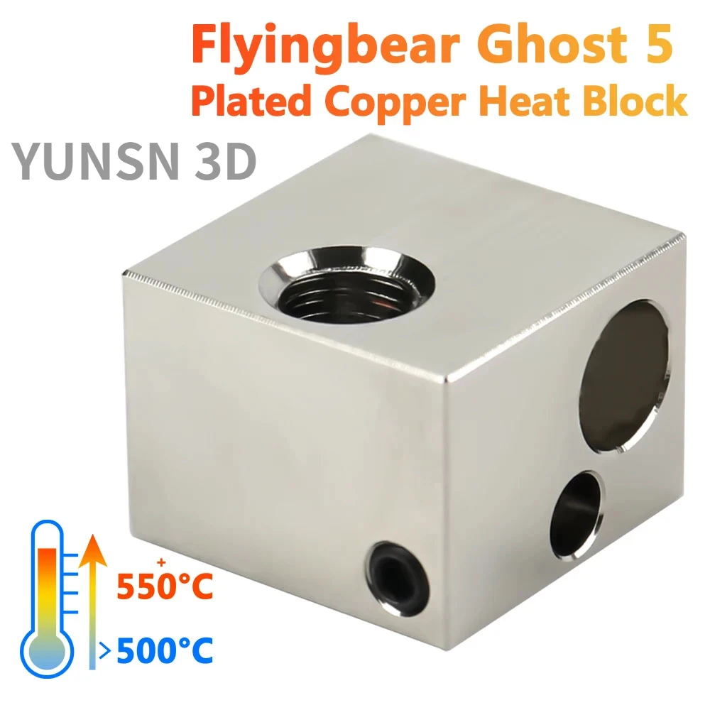 High Quality Upgrade Bimetal Heatbreak + Plated Copper Heat Block + 0.4mm Plated Copper Nozzle for Flyingbear-Ghost 5