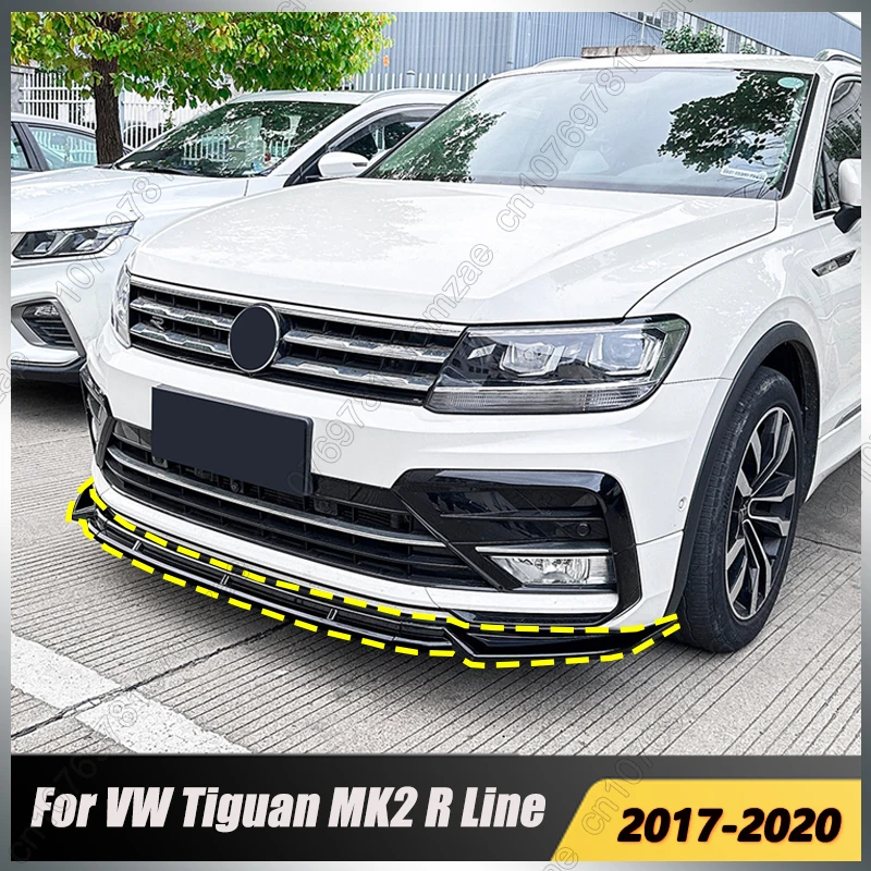 

Front Bumper Chin Splitter Lip For VW VolksWagen Tiguan MK2 R-Line 2017-2020 Pre-Facelift 3PCS Spoiler Diffuser Body Kits Tuning