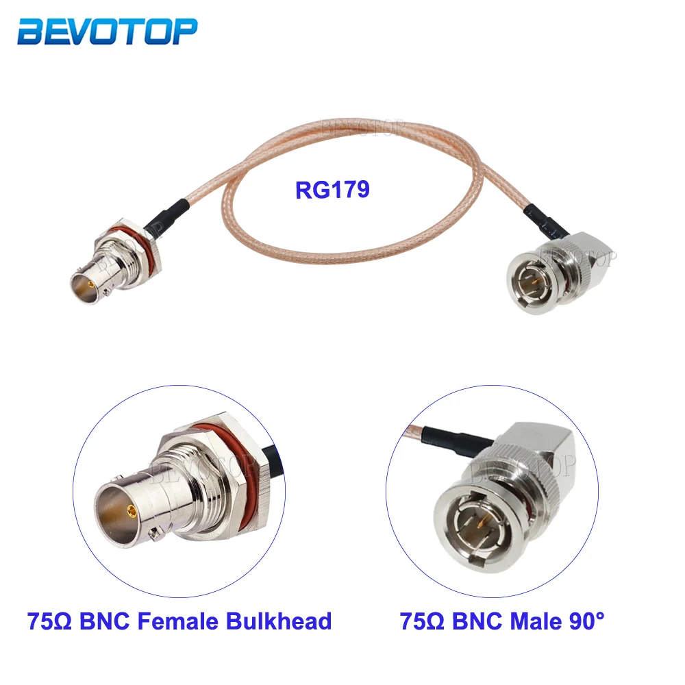 RG-179 BNC Male to BNC Female Connector BNC Type RG179 Coaxial Cable 75 Ohm for Video Camera SDI Camcorder HD-SDI/3G-SDI/4K/8K