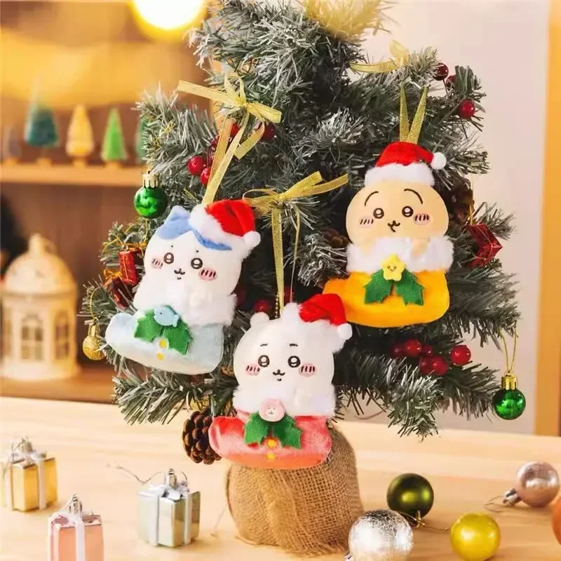 Lindo Chikawa peluche Navidad media muñeca periférica Hachiware Usagi Anime dibujos animados Navidad regalo de cumpleaños