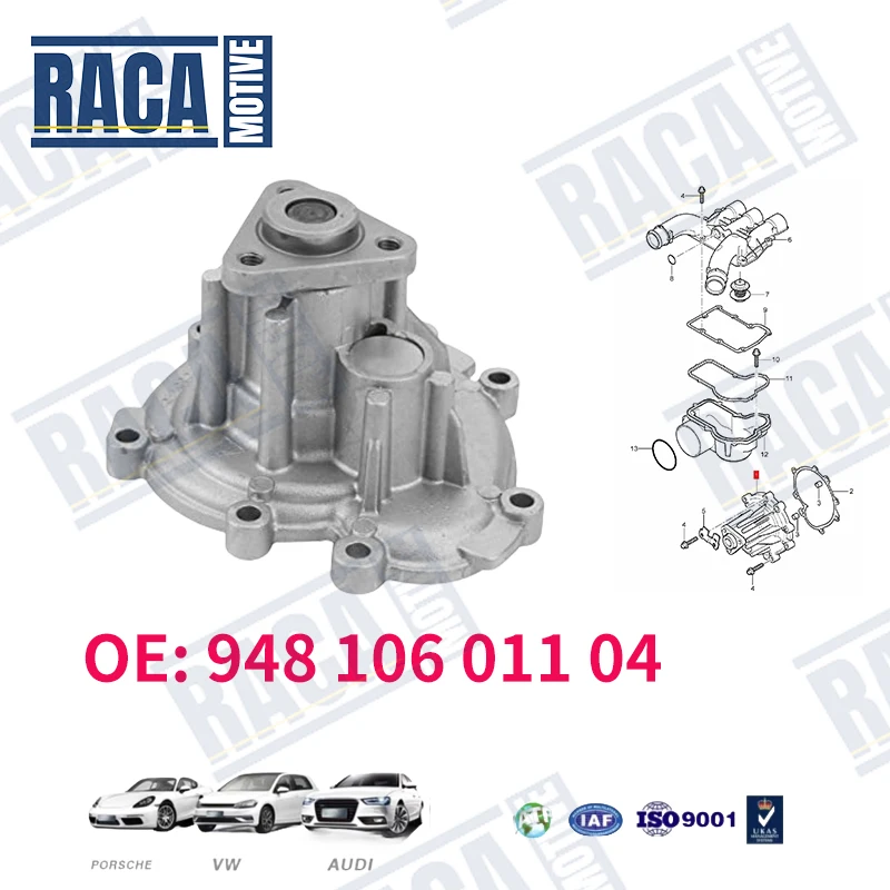 

For Porsche Cayenne 9PA 4.5L S Turbo Engine Cooling Coolant Water Pump 94810601102 94810601103 94810601104