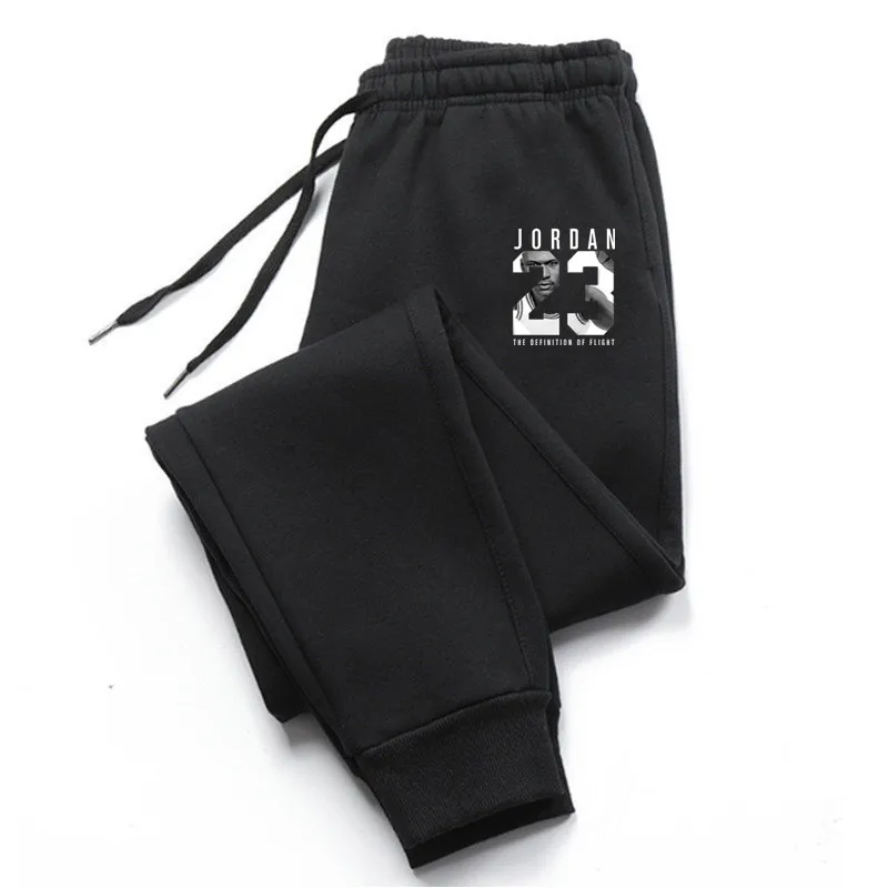 New  Printed Autumn Winter Men's Sweatpants Jogging Fleece Home Tracksuit Sport Fitness Trousers Casual Warm Male Pants