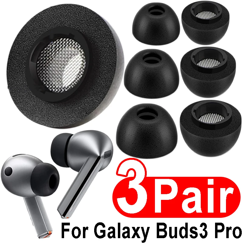 Memory Sponge Ear Tips for Samsung Galaxy Buds3 Pro Memory Foam Earbud Tip Earbuds Replacement Earplugs for Galaxy Buds 3 Pro